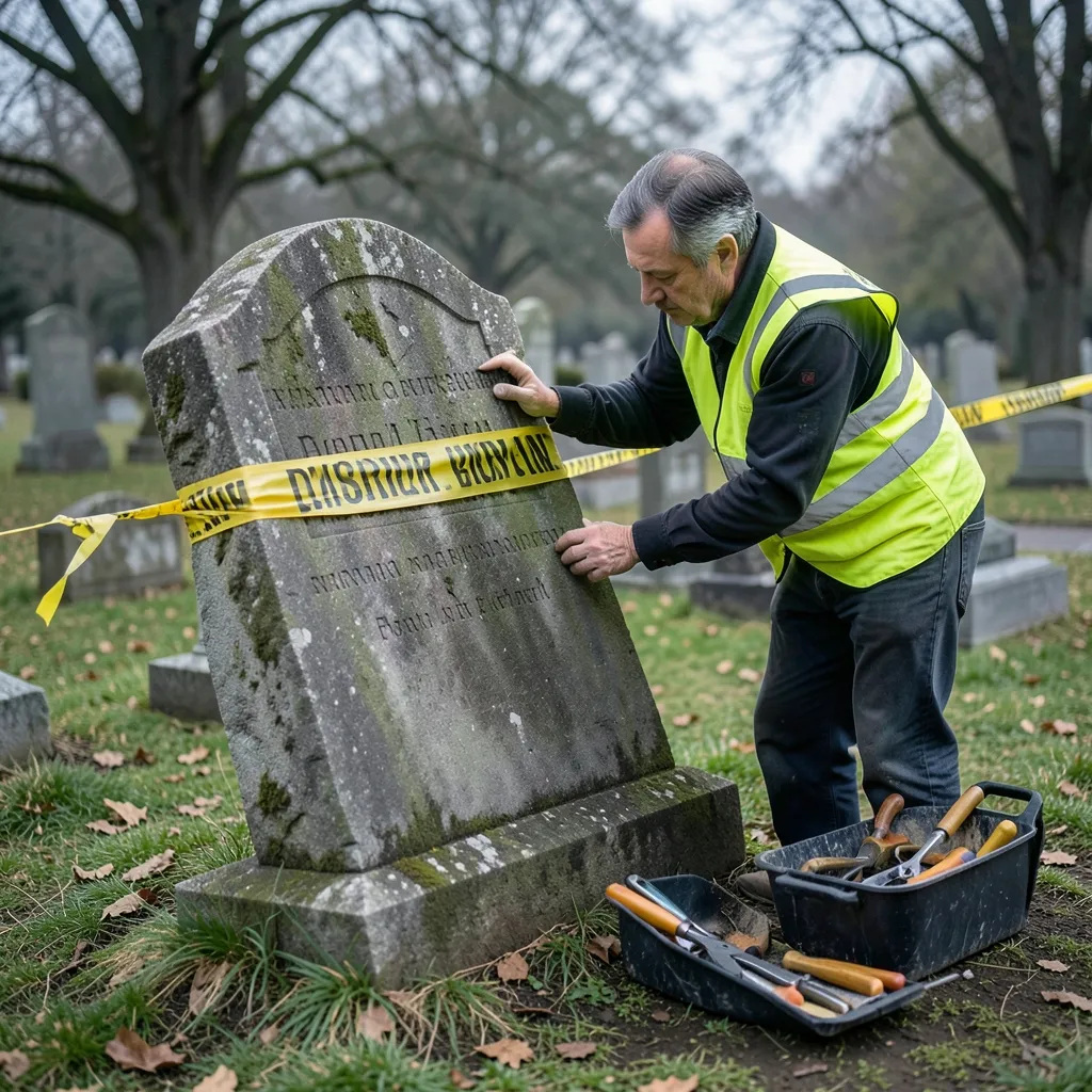 Grabgefahr — wenn Friedhofsbesucher vor Grabmalen gewarnt werden