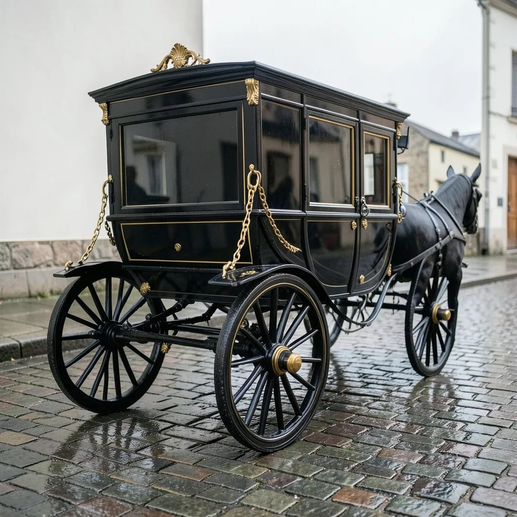 Trauerkutsche: Pferde und Wagen im Bestattungsritual